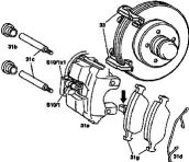 diagram of Mercedes-Benz brake parts